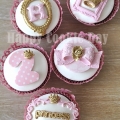 Pembe & Altın Prenses Pastası kurabiye & Cupcake<br>